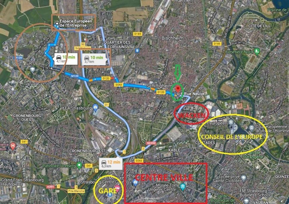 T2 - Tram Direct Strasbourg Centre Ville En 11 Min - Parking Gratuit Schiltigheim Exteriér fotografie